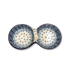 942 Bunzlau dubbele schaal met handvat (oog) 3359X Overige Schalen 942 Bunzlau dubbele schaal met handvat (oog) 3359X Overige Schalen